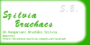 szilvia bruchacs business card